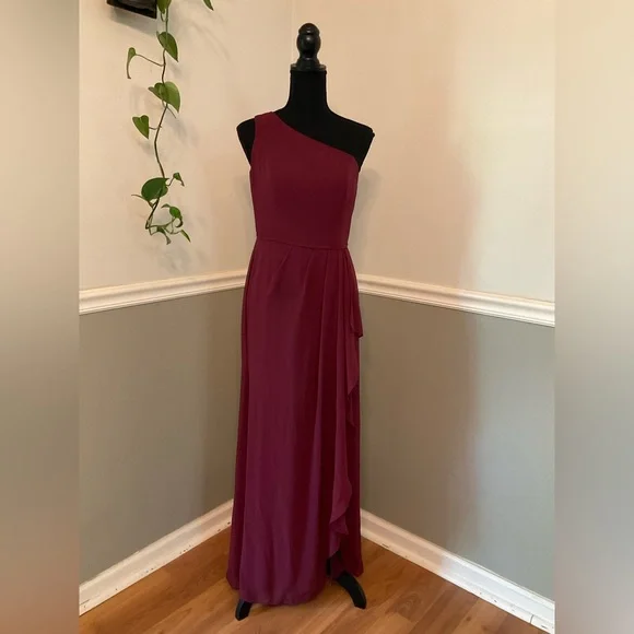 burgundy babydoll dress WEDTREND woman Elegant Burgundy Mother of the Bride Dress With Beading  A-line Boat Neck Formal Dress